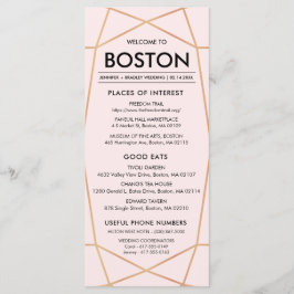 幾何学的バラ金ゴールド結婚のウェルカムカード プログラム