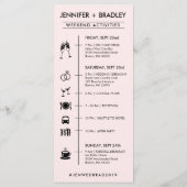 幾何学的バラ金ゴールド結婚のウェルカムカード プログラム (裏面)