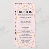 幾何学的バラ金ゴールド結婚のウェルカムカード プログラム (正面/裏面)