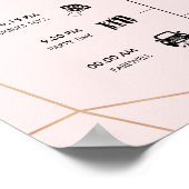 幾何学的バラ金ゴールド結婚のタイムライン記号 ポスター (角)