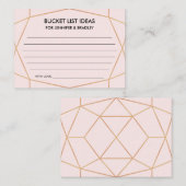 幾何学的バラ金ゴールド結婚のバケットリストアイディアカード エンクロージャーカード (正面/裏面)