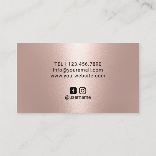 幾何学的バラ金ゴールド美容師美しいサロンスパ 名刺 (裏面)