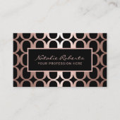 幾何学的バラ金ゴールド美容師美しいサロンスパ 名刺 (正面)