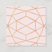 幾何学的バラ金ゴールド飲料チケット |色カスタム付 スクエア名刺 (裏面)