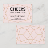 幾何学的バラ金ゴールド飲料チケット |色カスタム付 名刺 (正面/裏面)