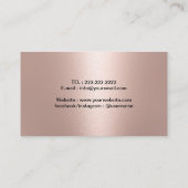 幾何学的バラ金ゴールド&ブラックグリッター美しいサロン 名刺 (裏面)