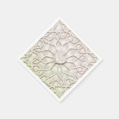 幾何学的バラ金ゴールドLOVEハートパターン スタンダードカクテルナプキン (角)