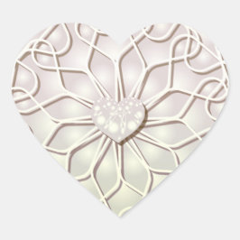 幾何学的バラ金ゴールドLOVEハートパターン ハートシール