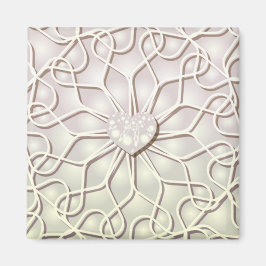 幾何学的バラ金ゴールドLOVEハートパターン マグネット