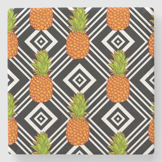 幾何学的パイナップル ストーンコースター (正面)