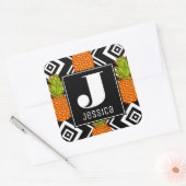 幾何学的パイナップル |モノグラム スクエアシール (封筒)