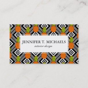 幾何学的パイナップル モノグラム 名刺