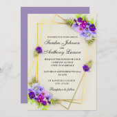 幾何学的パエレガントンシー結婚式招待状 招待状 (正面/裏面)