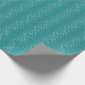 幾何学的パタモダンーンティール（緑がかった色） ラッピングペーパー (角)