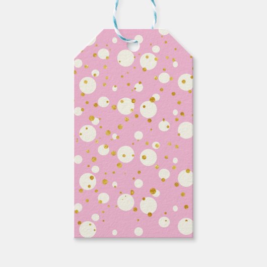 幾何学的パタモダンーンピンククリスマス ギフトタグ (正面)