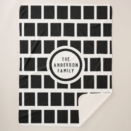 幾何学的パタモダンーン白黒シェルパBl シェルパブランケット