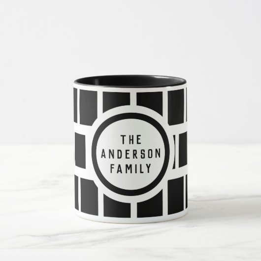 幾何学的パタモダンーン白黒マグカップ マグカップ (中央)