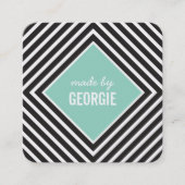 幾何学的パタモダンーン白黒ミント スクエア名刺 (正面)