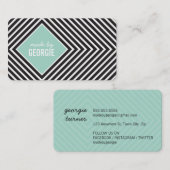 幾何学的パタモダンーン白黒ミント 名刺 (正面/裏面)