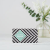 幾何学的パタモダンーン白黒ミント 名刺 (スタンド正面)