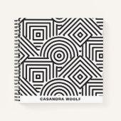 幾何学的パタモダンーン（白黒） ノートブック (正面)