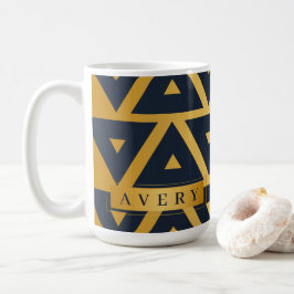 幾何学的パターンのパーソナライズされた三角形 コーヒーマグカップ