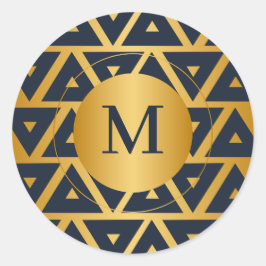 幾何学的パターンのパーソナライズされた三角形 ラウンドシール