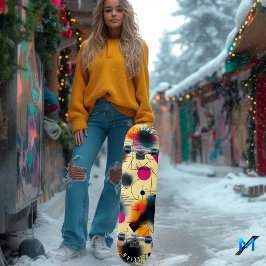 幾何学的パターンを持つダイナミック抽象芸術シェイプ スケートボード