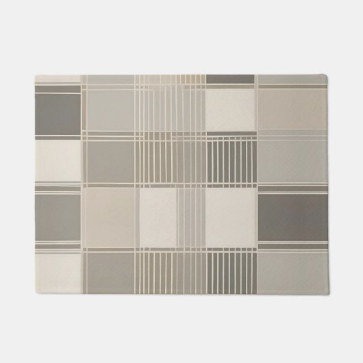 「幾何学的パターンを持つミニマル抽象芸術 ドアマット (正面)