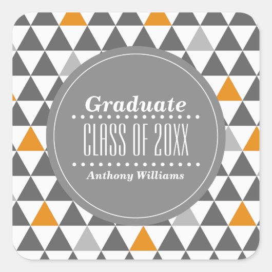 幾何学的パターンカスタムの目盛り スクエアシール (正面)