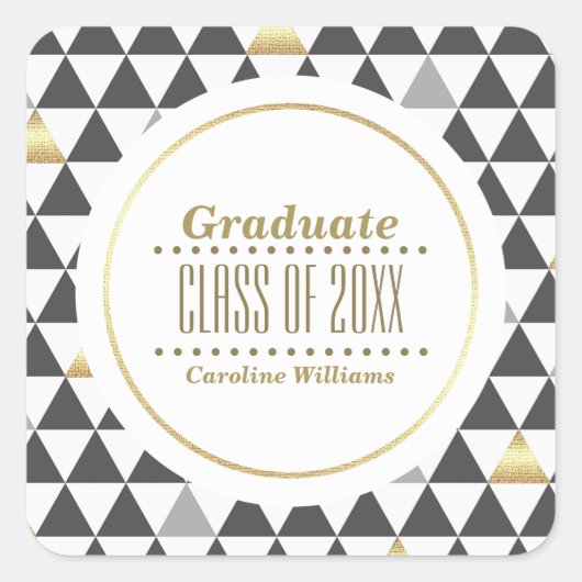 幾何学的パターンカスタムの目盛り スクエアシール (正面)