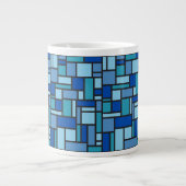 幾何学的パターンカスタムモノグラムマググ ジャンボコーヒーマグカップ (正面)