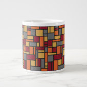 幾何学的パターンカスタムモノグラムマググ ジャンボコーヒーマグカップ (正面)