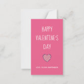 幾何学的パターンハートラブハッピーバレンタインデー ノートカード (裏面)