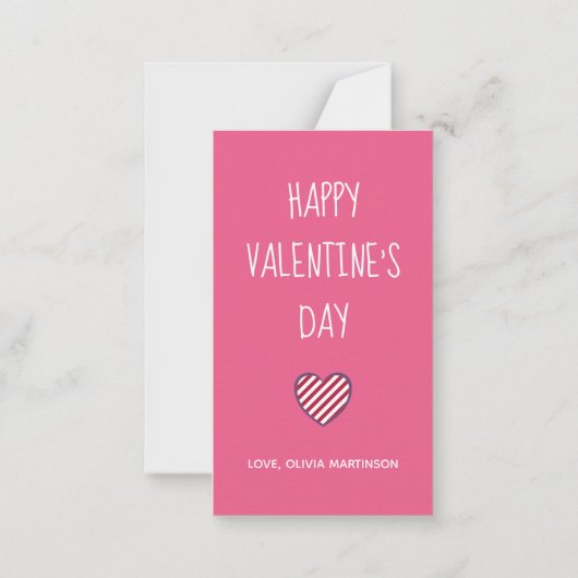幾何学的パターンハートラブハッピーバレンタインデー ノートカード (裏面)