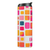 幾何学的パターンレトロミッドセンチュリー名前をカスタムする タンブラー (回転左)