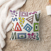 幾何学的パターン抽象デザイン モダン クッション (ブランケット)