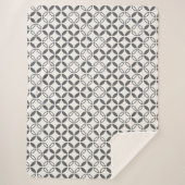 幾何学的パターン白黒円パターン シェルパブランケット (正面)