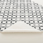 幾何学的パターン白黒円パターン シェルパブランケット (3/4)