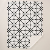 幾何学的パターン白黒 シェルパブランケット (正面)