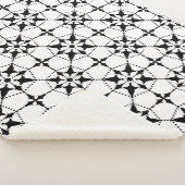 幾何学的パターン白黒 シェルパブランケット (3/4)