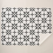 幾何学的パターン白黒 シェルパブランケット (正面(横))