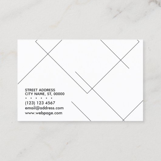 幾何学的パターン線のモダン芸術的スタイル 名刺 (裏面)