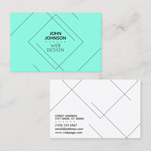 幾何学的パターン線のモダン芸術的スタイル 名刺 (正面/裏面)