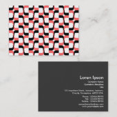 幾何学的パターン020614 – 黒とトロピカルピンク 名刺 (正面/裏面)
