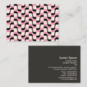 幾何学的パターン020614 – 黒とピンク（クリーム） 名刺 (正面/裏面)