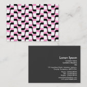 幾何学的パターン020614 – 黒とピンク 名刺 (正面/裏面)