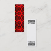 幾何学的パターン030614 – 赤の黒 スキニー名刺 (正面/裏面)