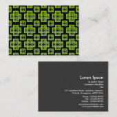 幾何学的パターン030614 – 黒地の火星の緑 名刺 (正面/裏面)