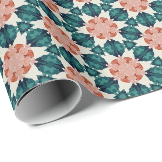 幾何学的パターン（の模様が）あるクリスマススター11 ラッピングペーパー (ロールコーナー)